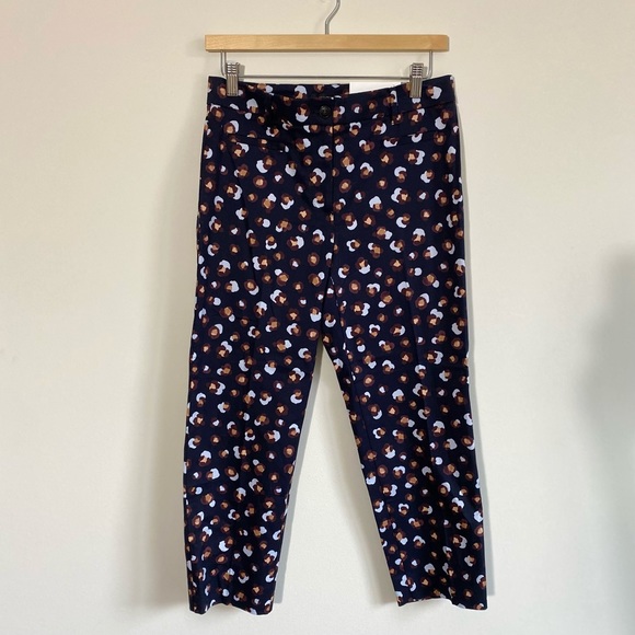 NWT Animal Print Cotton Crop Pant Ann Taylor - Picture 4 of 8